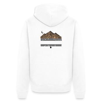 MOUNTAIN COLOR WITH MOON - Unisex Premium Organic Zip Hoodie - white - Back - Thijin (182cm)