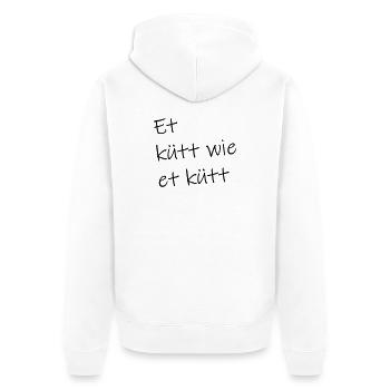 Et kütt wie et kütt - Unisex Premium Bio Zip Hoodie - Weiß - Hinten - Thijin (182cm)