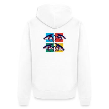 Poissons - Veste à capuche bio Premium Unisexe - blanc - Dos - Thijin (182cm)