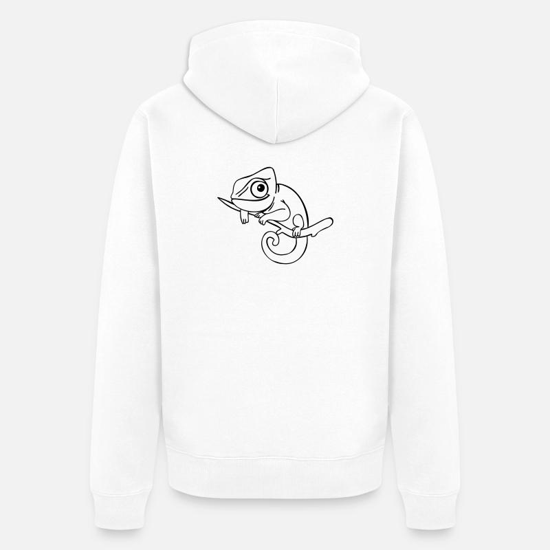 LUI le caméléon, monochrome - Veste à capuche bio Premium Unisexe - blanc