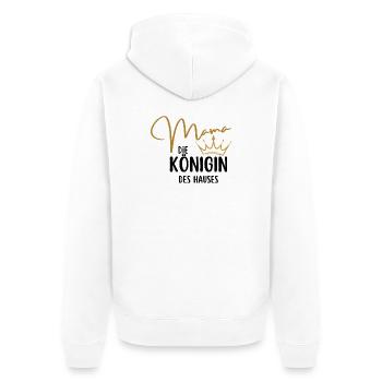 Mama Queen – Elegantes Krönchen-Design | Muttertag - Unisex Premium Bio Zip Hoodie - Weiß - Hinten - Thijin (182cm)