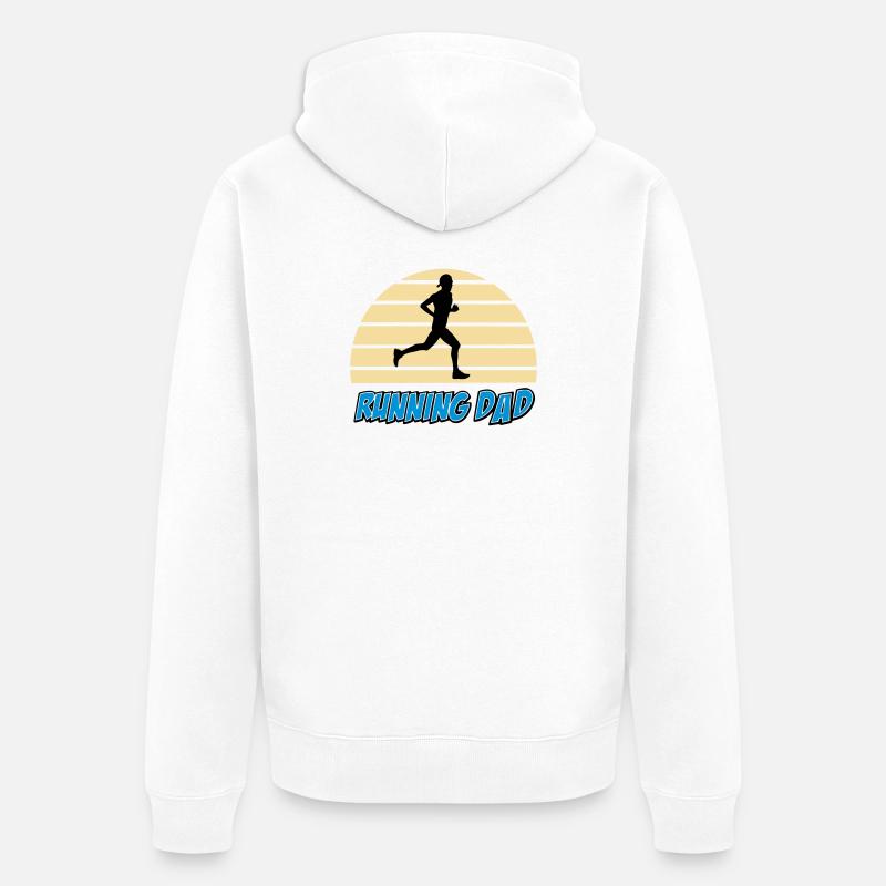 Running dad - Veste à capuche bio Premium Unisexe - blanc
