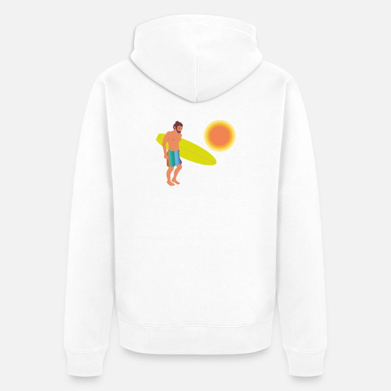 surfeur - Veste à capuche bio Premium Unisexe - blanc