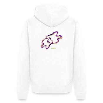 Retro Disco Blob – Art liquide abstrait au néon - Veste à capuche bio Premium Unisexe - blanc - Dos - Thijin (182cm)
