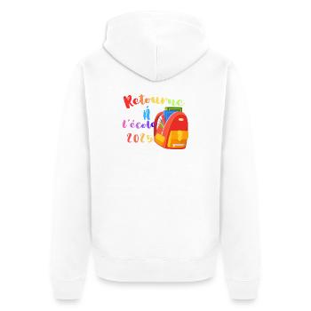 Retour à l’École 2025 - Veste à capuche bio Premium Unisexe - blanc - Dos - Thijin (182cm)