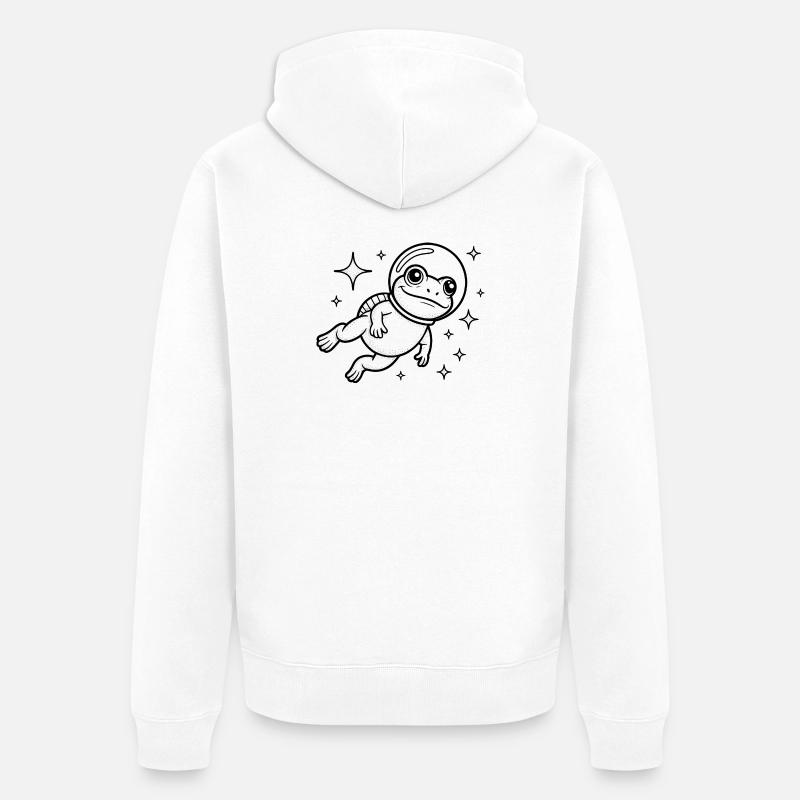 Grenouille dans l'espace - Logo Cool Astonomy - Veste à capuche bio Premium Unisexe - blanc