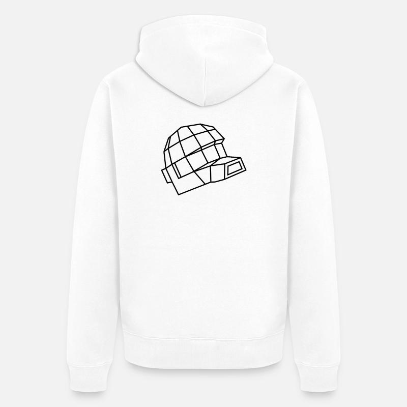 Daft Helm – Electro, Dance & Robot Style - Unisex Premium Bio Zip Hoodie - Weiß