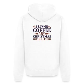 Run on coffee and christmas - Unisex Premium Organic Zip Hoodie - white - Back - Thijin (182cm)