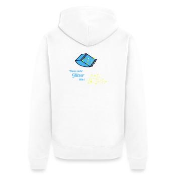 plus de paillettes - Veste à capuche bio Premium Unisexe - blanc - Dos - Thijin (182cm)