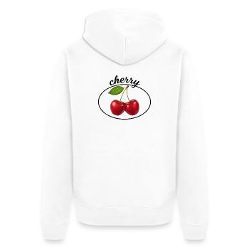 Emblème Duo Cerise - Veste à capuche bio Premium Unisexe - blanc - Dos - Thijin (182cm)