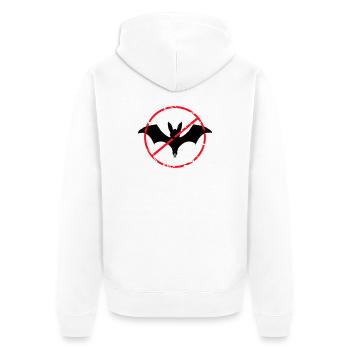 Keine Fledermäuse Schild verboten Halloween lustig - Unisex Premium Bio Zip Hoodie - Weiß - Hinten - Thijin (182cm)