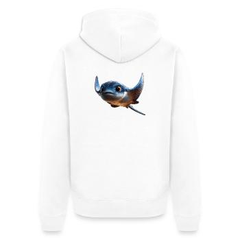 Manta Rochen Teufelsrochen Stachelrochen Taucher - Unisex Premium Bio Zip Hoodie - Weiß - Hinten - Thijin (182cm)