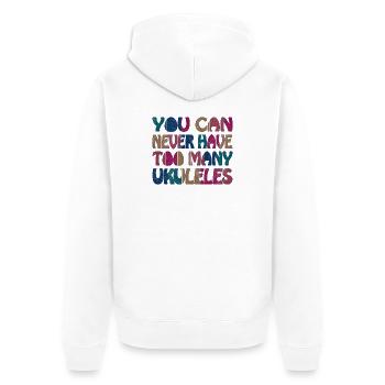 On n’a jamais trop de ukulélés - Veste à capuche bio Premium Unisexe - blanc - Dos - Thijin (182cm)