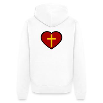 Croix et cœur - Veste à capuche bio Premium Unisexe - blanc - Dos - Thijin (182cm)