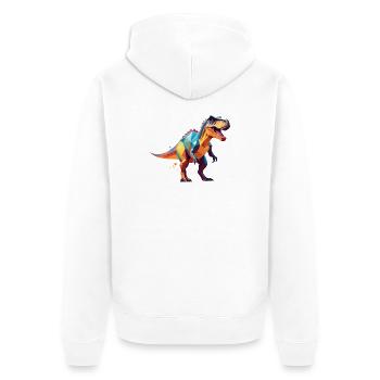Dino2 - Veste à capuche bio Premium Unisexe - blanc - Dos - Thijin (182cm)