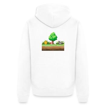 Pixel Garden Adventure - Unisex Premium Organic Zip Hoodie - white - Back - Thijin (182cm)