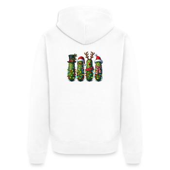 Cucumbers Christmas Squad Lights - Unisex Premium Organic Zip Hoodie - white - Back - Thijin (182cm)