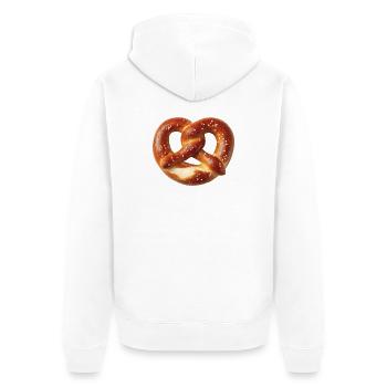 Brezel - Unisex Premium Bio Zip Hoodie - Weiß - Hinten - Thijin (182cm)