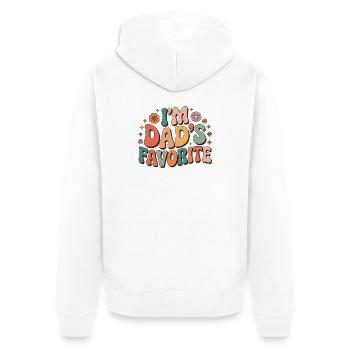 Dad's Favorite Colorful Message - Unisex Premium Organic Zip Hoodie - white - Back - Thijin (182cm)
