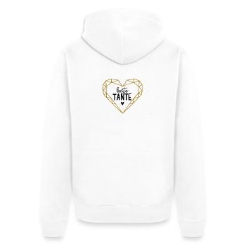 Beste Tante Patentante Polygon Neffe Nichte Aunty - Unisex Premium Bio Zip Hoodie - Weiß - Hinten - Thijin (182cm)