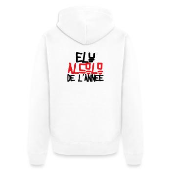 Alcoholic of the Year / Alcohol / Humor - Unisex Premium Organic Zip Hoodie - white - Back - Thijin (182cm)
