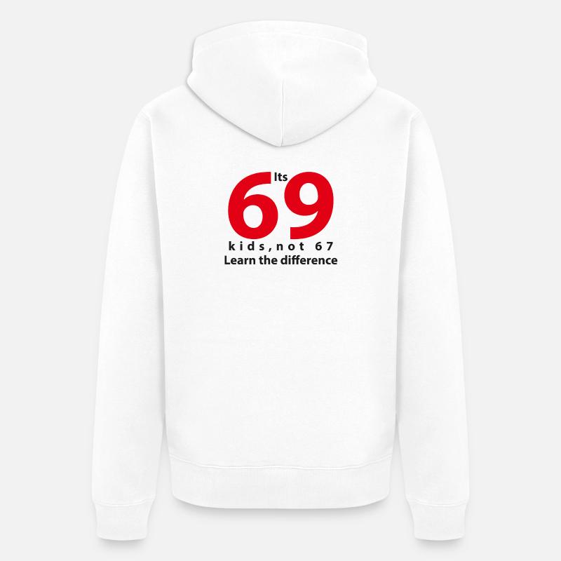 its_69 note 67 noir - Veste à capuche bio Premium Unisexe - blanc