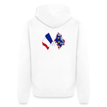 Centre-Val de Loire & France - Veste à capuche bio Premium Unisexe - blanc - Dos - Thijin (182cm)