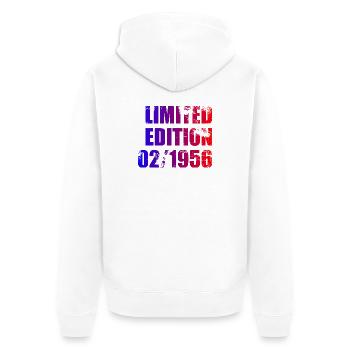 70e anniversaire Édition Limitée 02/1956 - Veste à capuche bio Premium Unisexe - blanc - Dos - Thijin (182cm)