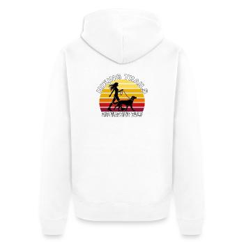 Hiking Trails and Wagging Tails Retro - Unisex Premium Organic Zip Hoodie - white - Back - Thijin (182cm)