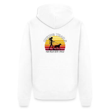 Hiking Trails and Wagging Tails Retro - Unisex Premium Organic Zip Hoodie - white - Back - Thijin (182cm)