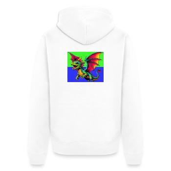 dragon - Unisex Premium Organic Zip Hoodie - white - Back - Thijin (182cm)