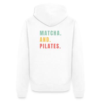 MATCHA ET PILATES - Veste à capuche bio Premium Unisexe - blanc - Dos - Thijin (182cm)