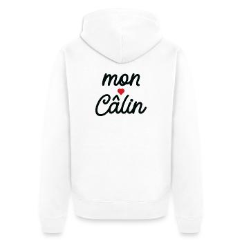 My Hug Script Red Heart - Unisex Premium Organic Zip Hoodie - white - Back - Thijin (182cm)