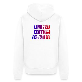 16e anniversaire Édition Limitée 03/2010 - Veste à capuche bio Premium Unisexe - blanc - Dos - Thijin (182cm)