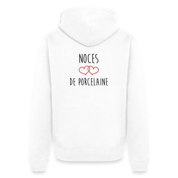 porcelain wedding 20 years of love - Unisex Premium Organic Zip Hoodie - white - Back - Thijin (182cm)