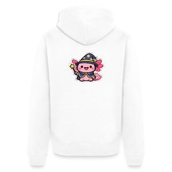 Star Spell Axolotl Mage - Unisex Premium Organic Zip Hoodie - white - Back - Thijin (182cm)