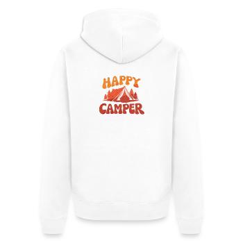 Camp de campeurs joyeux Imprimé - Veste à capuche bio Premium Unisexe - blanc - Dos - Thijin (182cm)