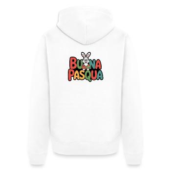 Häse frohe Ostern - Unisex Premium Bio Zip Hoodie - Weiß - Hinten - Thijin (182cm)