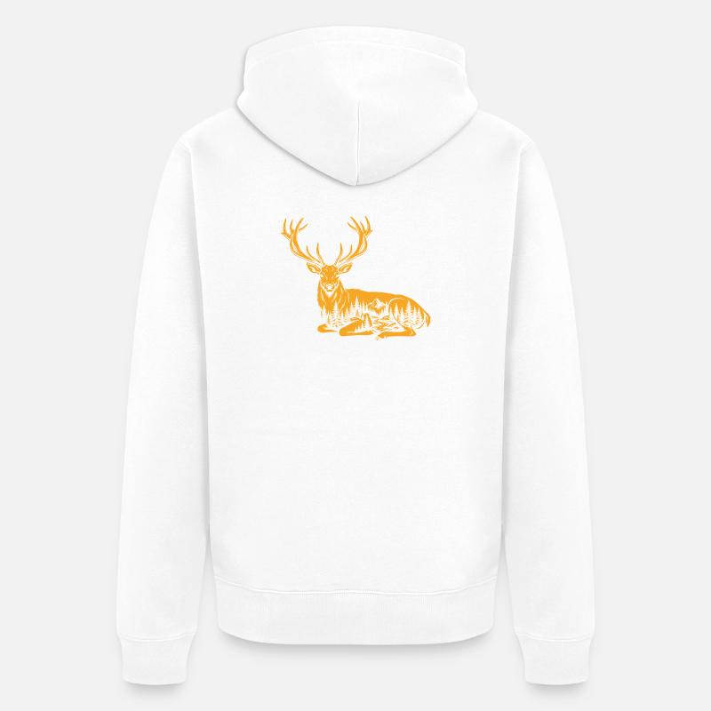 Cerf - Veste à capuche bio Premium Unisexe - blanc