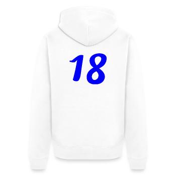 18. 18 ANS. 18e ANNIVERSAIRE. ANNIVERSAIRE 18 ANS. - Veste à capuche bio Premium Unisexe - blanc - Dos - Thijin (182cm)