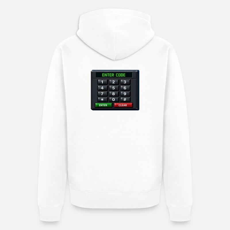 Geben Sie Code Keypad Neon ein - Unisex Premium Bio Zip Hoodie - Weiß