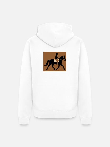 Cavalier équestre passe-temps - Veste à capuche bio Premium Unisexe - blanc