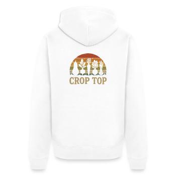 Sunset Garden Silhouette Crop Top - Unisex Premium Organic Zip Hoodie - white - Back - Thijin (182cm)