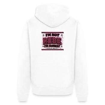 Not Evil, Honest – Cheeky Saying Gift - Unisex Premium Organic Zip Hoodie - white - Back - Thijin (182cm)