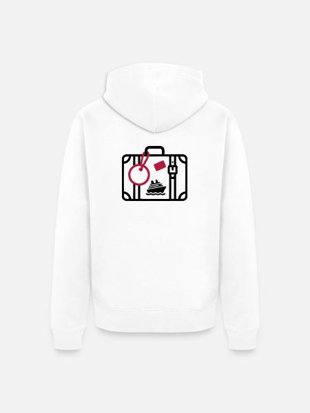 Suitcase Travel Cruise Vacation - Unisex Premium Organic Zip Hoodie - white