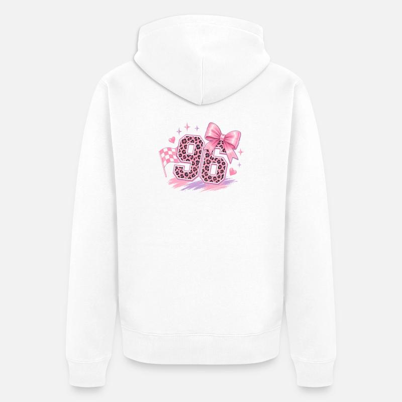 Paillettes Léopard Rose 96 - Veste à capuche bio Premium Unisexe - blanc