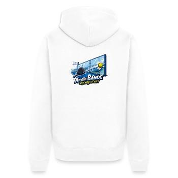 An die Bande Tennis Cartoon Spruch - Unisex Premium Bio Zip Hoodie - Weiß - Hinten - Thijin (182cm)