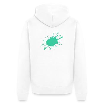 Turquoise paint splash - Unisex Premium Organic Zip Hoodie - white - Back - Thijin (182cm)