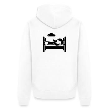 Fatigué endormi - Veste à capuche bio Premium Unisexe - blanc - Dos - Thijin (182cm)