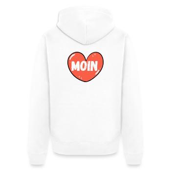 Moin with heart - Unisex Premium Organic Zip Hoodie - white - Back - Thijin (182cm)